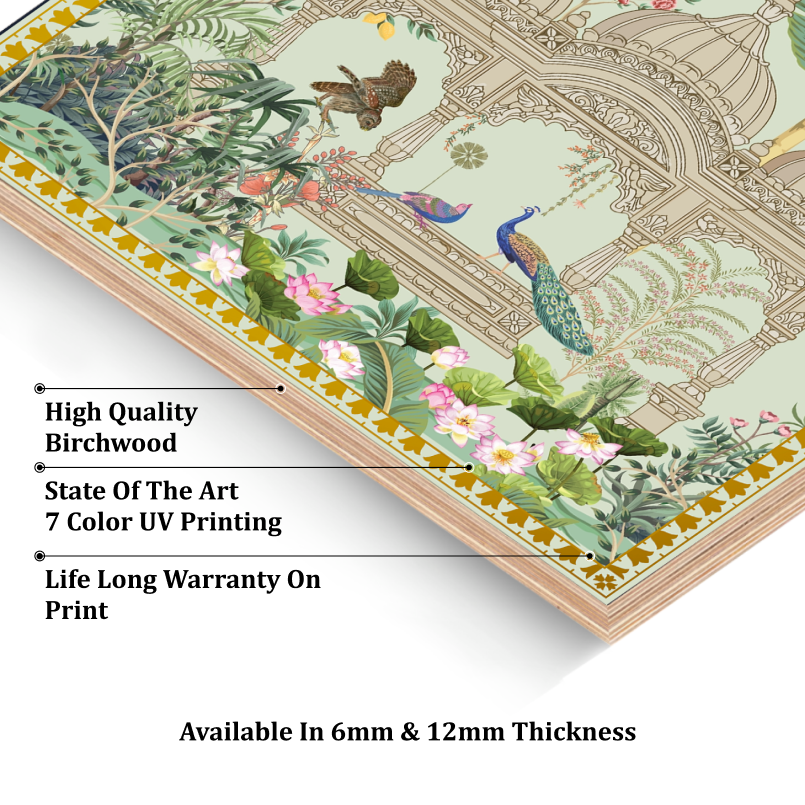 Royal Garden Luxury Wood Print Wall Art