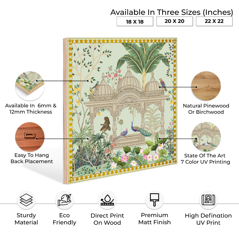 Royal Garden Luxury Wood Print Wall Art