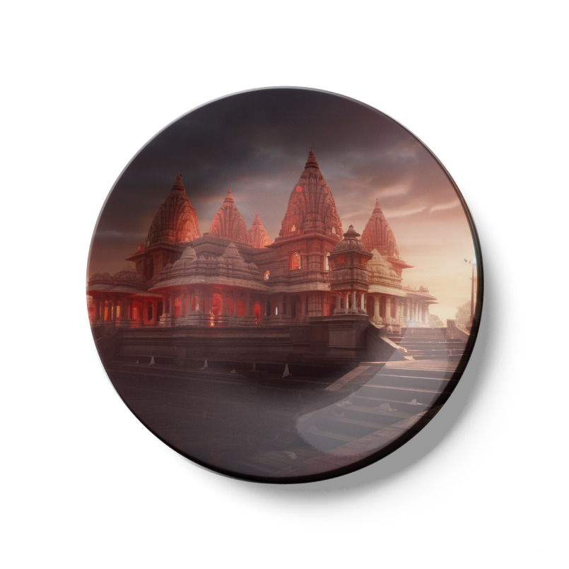 Shri Ram Ji Ayodhya Temple Ceramic Wall Plate Home Décor
