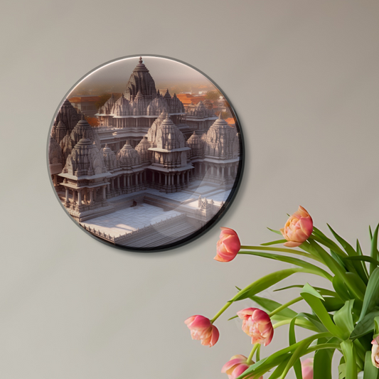 Divine ceramic Shri Ram Ji Ayodhya Temple View wall plates for bussiness