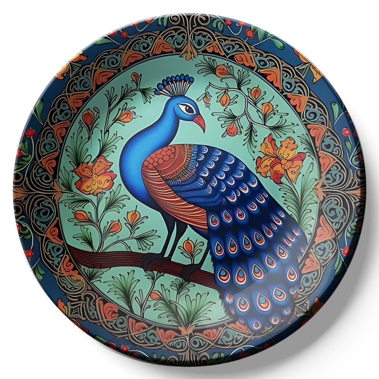 peacock sitting on tree decorative plates design for home decor