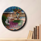 woman reading a book ceramic wall plate