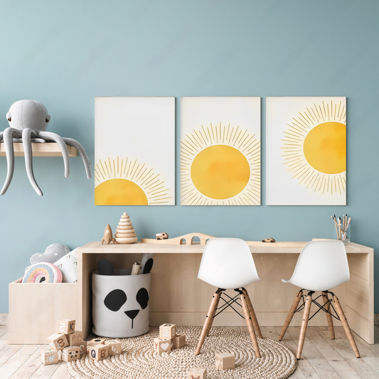 Sunrise Wood Print Wall Art Set of 3