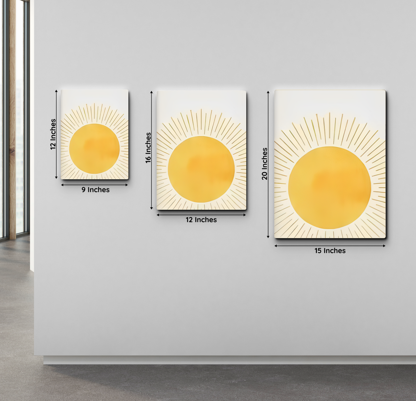 Sunrise Wood Print Wall Art Set of 3