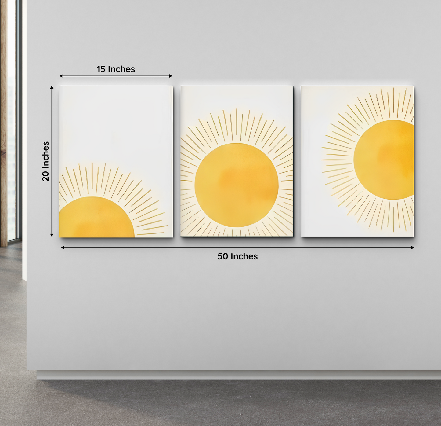 Sunrise Wood Print Wall Art Set of 3