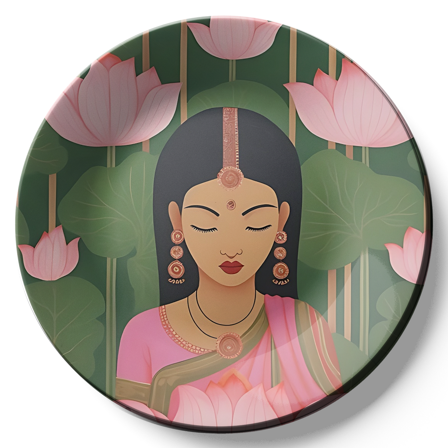 Exquisite portrayal of Indian culture on ceramic wall plate 