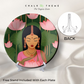 girl in traditional indian look ceramic wall plates for home decor