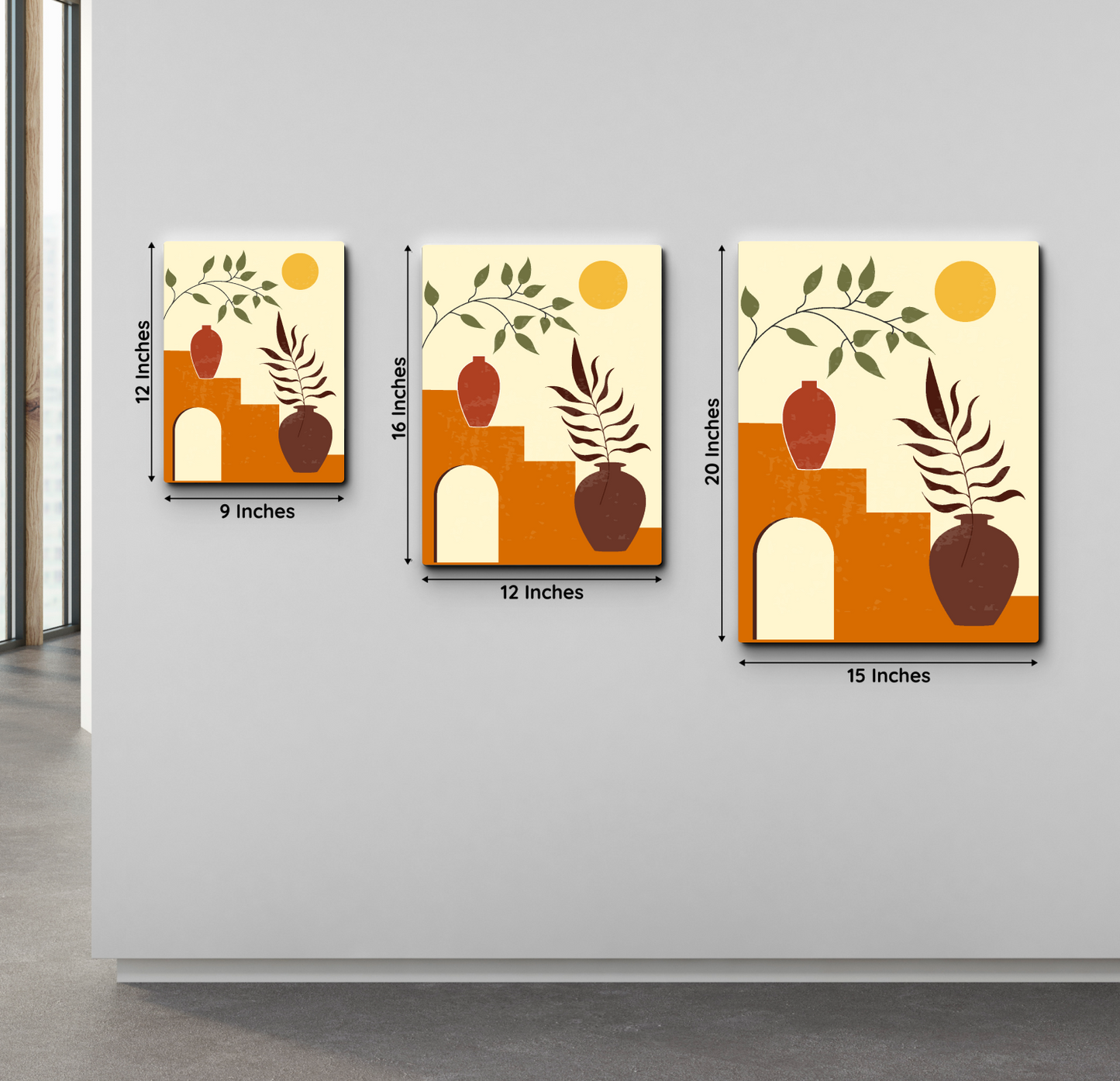 Botanical Boho Wood Print Wall Art Set of 2