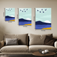 Mountains and Ocean Abstract Wood Print Wall Art Set of 3