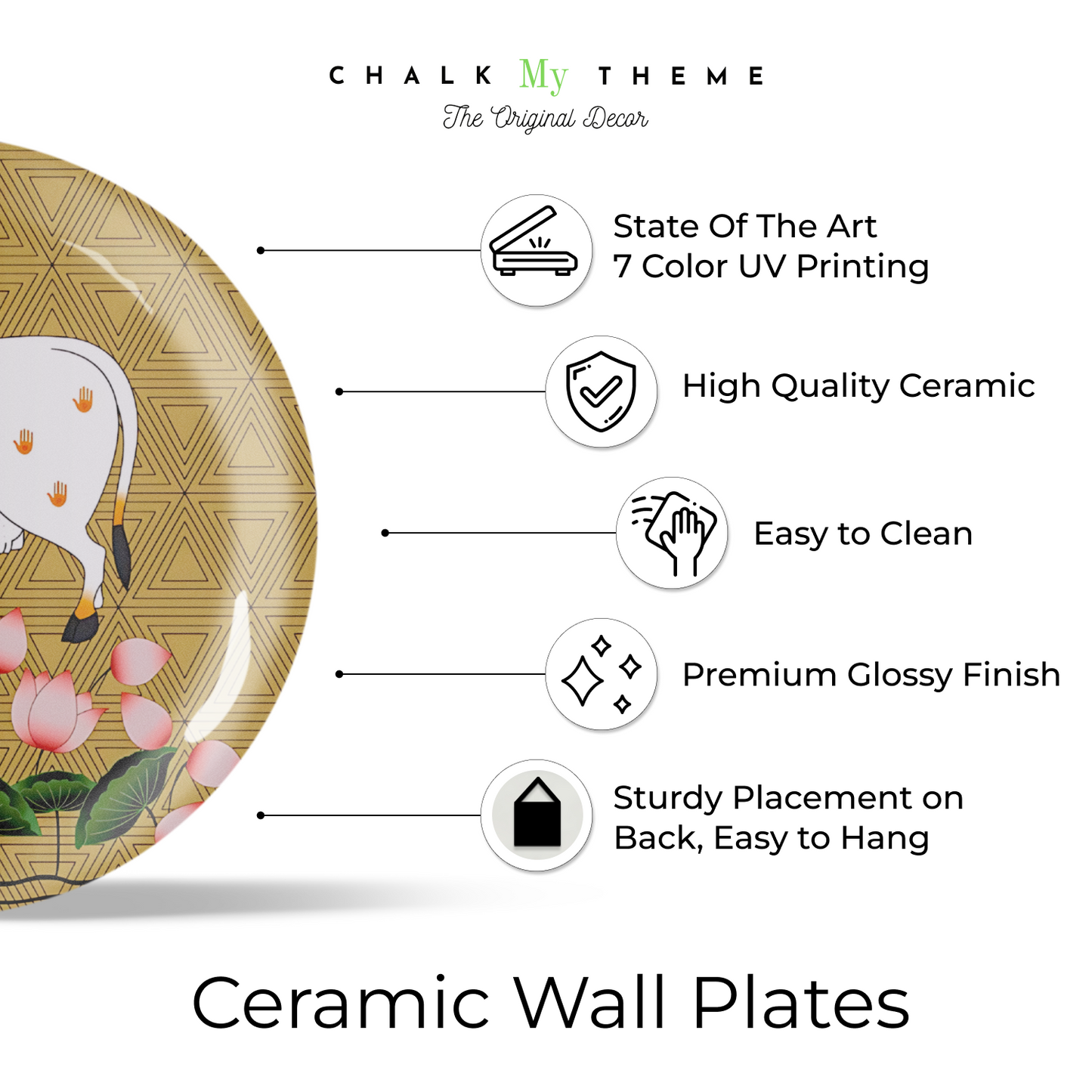 Pichwai Cow Wall Plate Vastu Home Décor