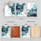 Abstract Blue and Gold Wood Print Wall Art Set of 3