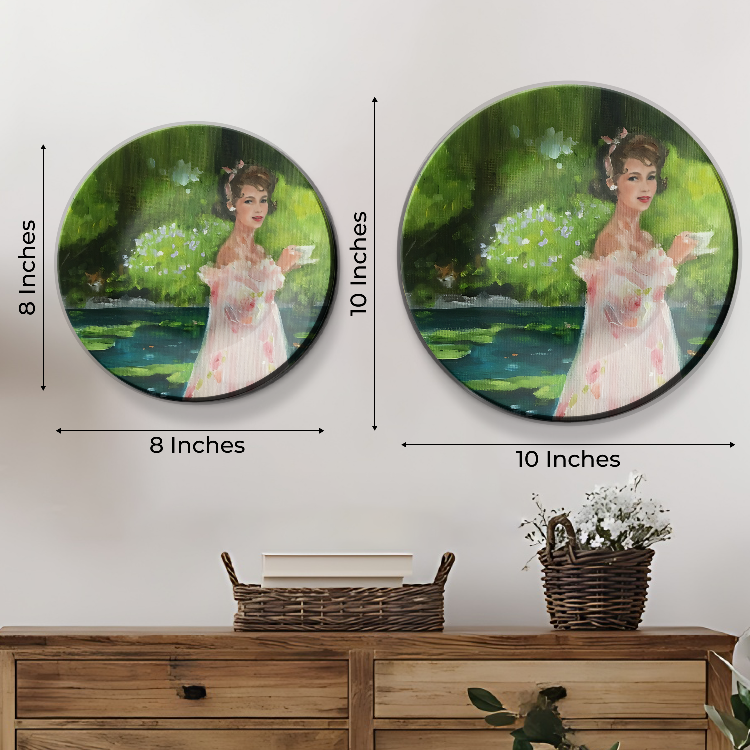 Unique garden-themed ceramic wall hanging plates for business