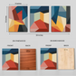 Geometric Abstract Wood Print Wall Art Set of 3