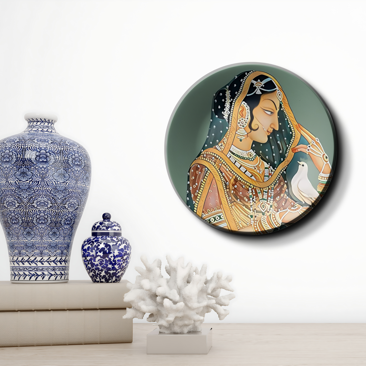 Indian queen portrait decorative wall plates