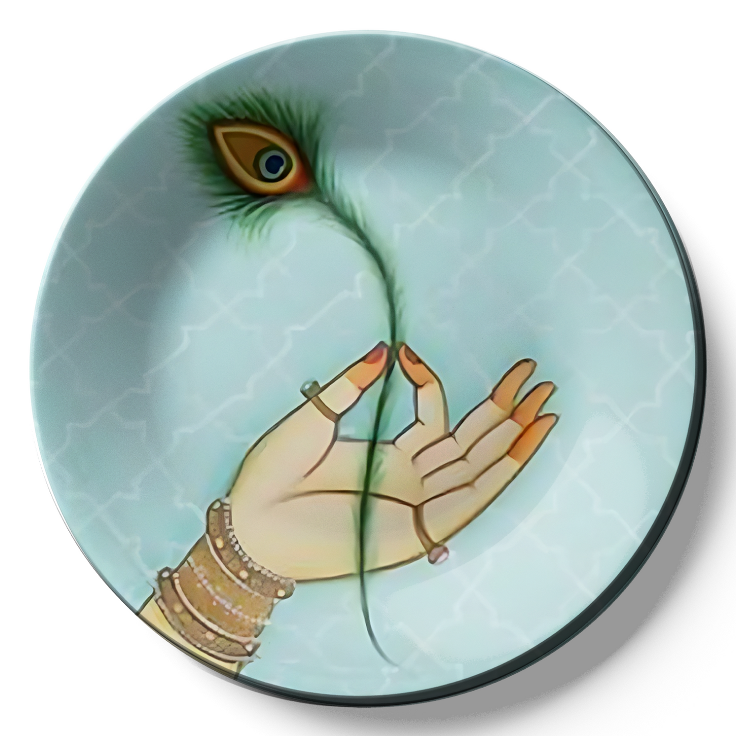 Peacock Feather Wall Plate Décor