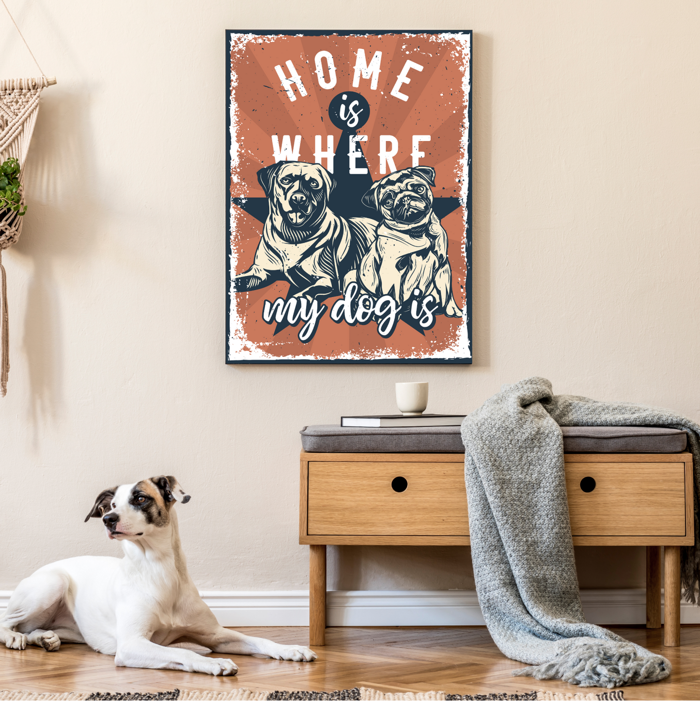 Home Is Where The Dog Is Wood Print Wall Art Painting