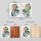 Tropical Leaf Wood Print Wall Art Set of 2