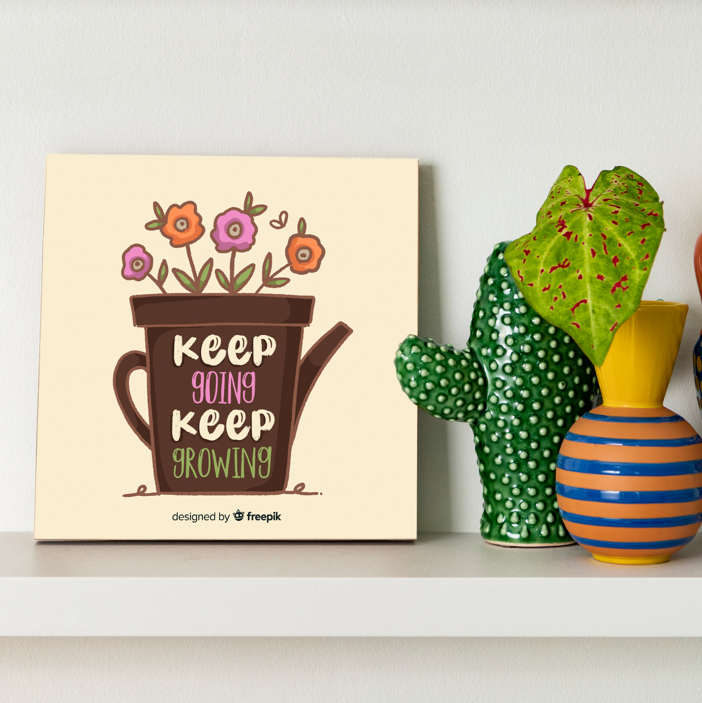 Keep Going Keep Growing Botanical Wood Print Wall Art