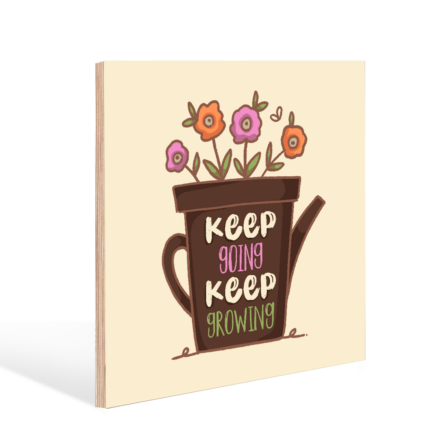 Keep Going Keep Growing Botanical Wood Print Wall Art