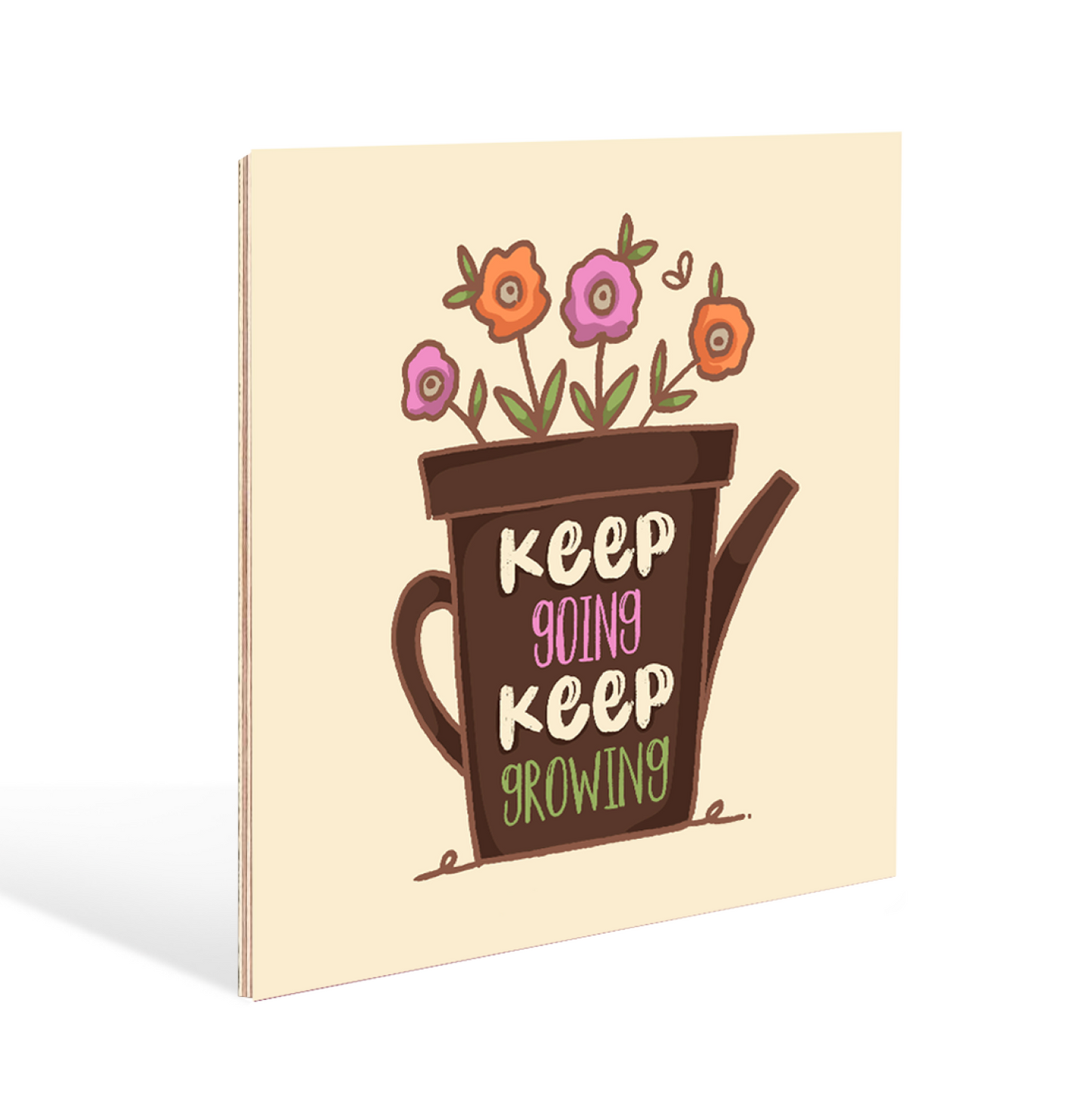 Keep Going Keep Growing Botanical Wood Print Wall Art