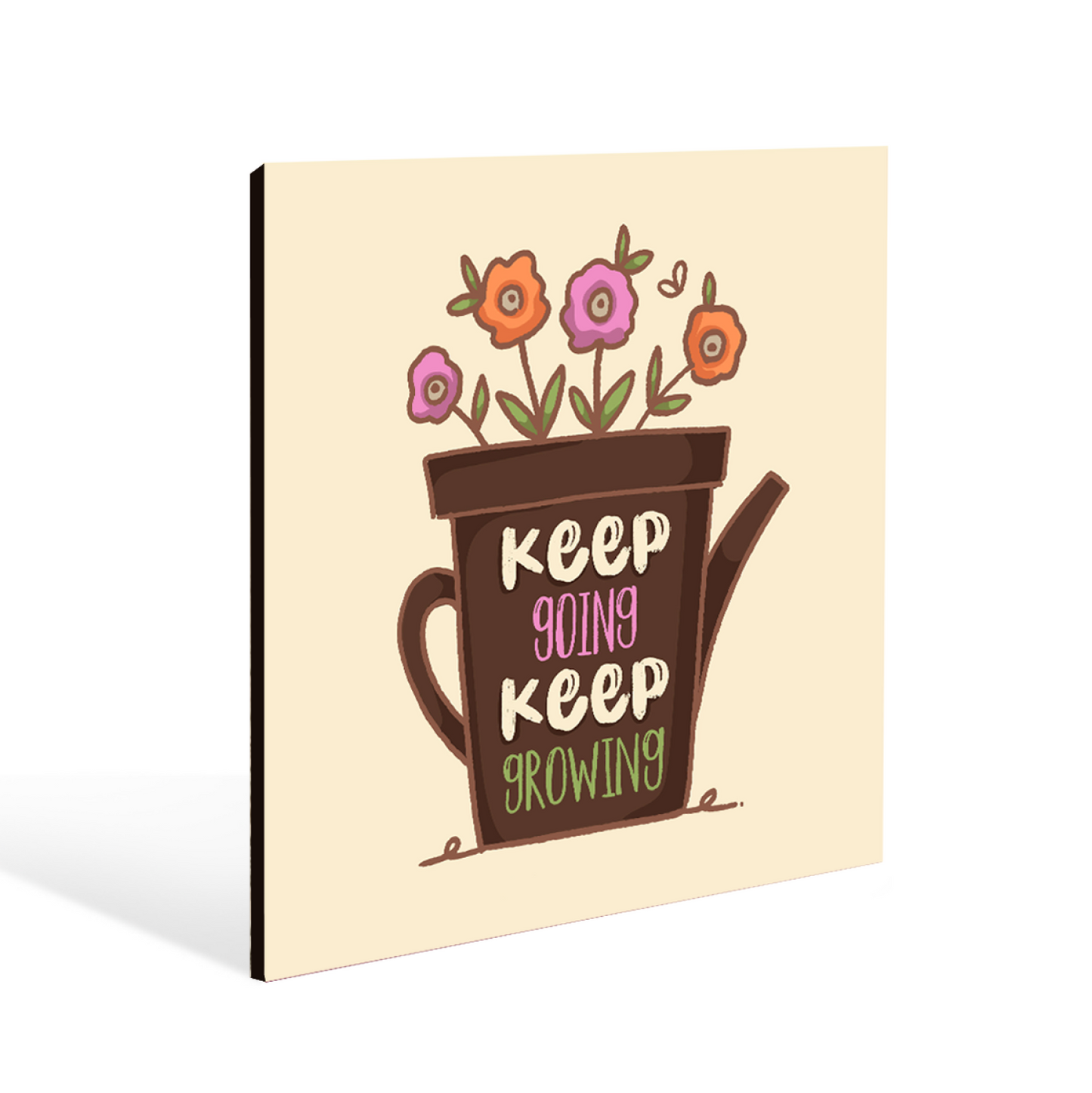 Keep Going Keep Growing Botanical Wood Print Wall Art