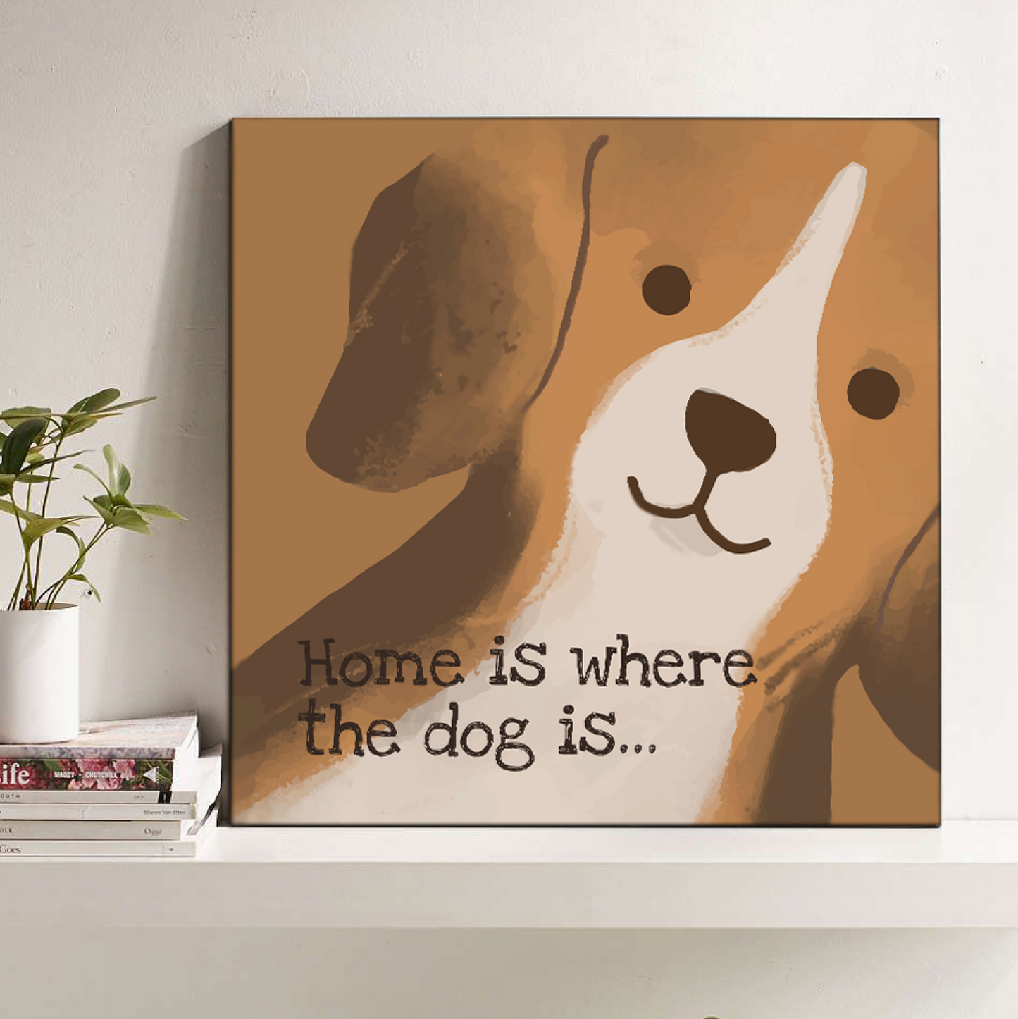 Home Is Where The Dog Is Wood Print Wall Art