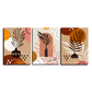 Leaf Botanical Boho Wood Print Wall Art Set of 3