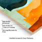 Orange Abstract Landscape Wood Print Wall Art Set of 3