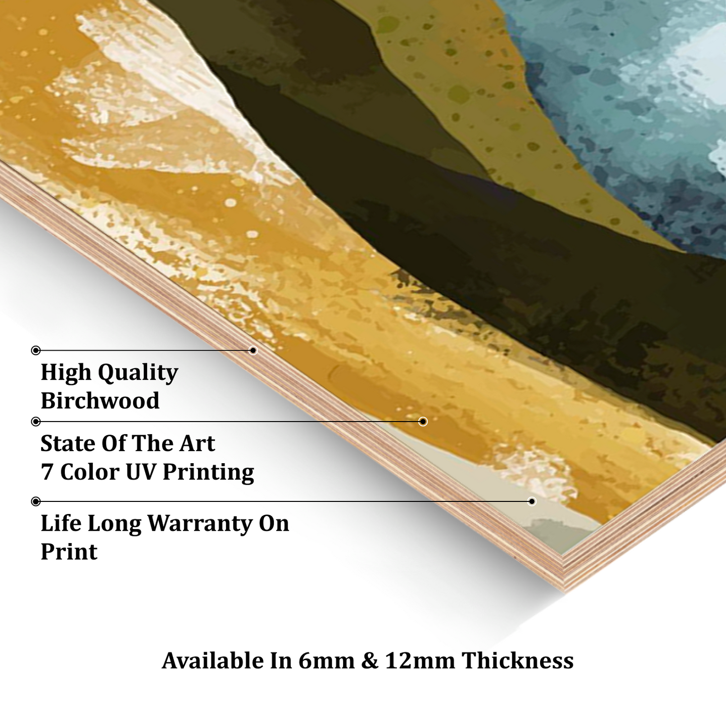 Mountain Night Wood Print Wall Art Set of 3