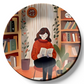 home library ceramic bright art plates