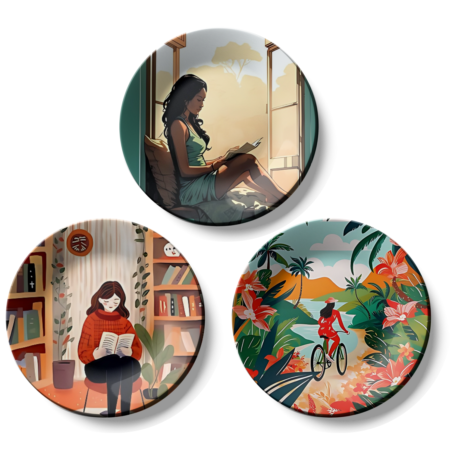Artisanal Women Theme Wall Plates Décor Collection for Elegant Home Styling