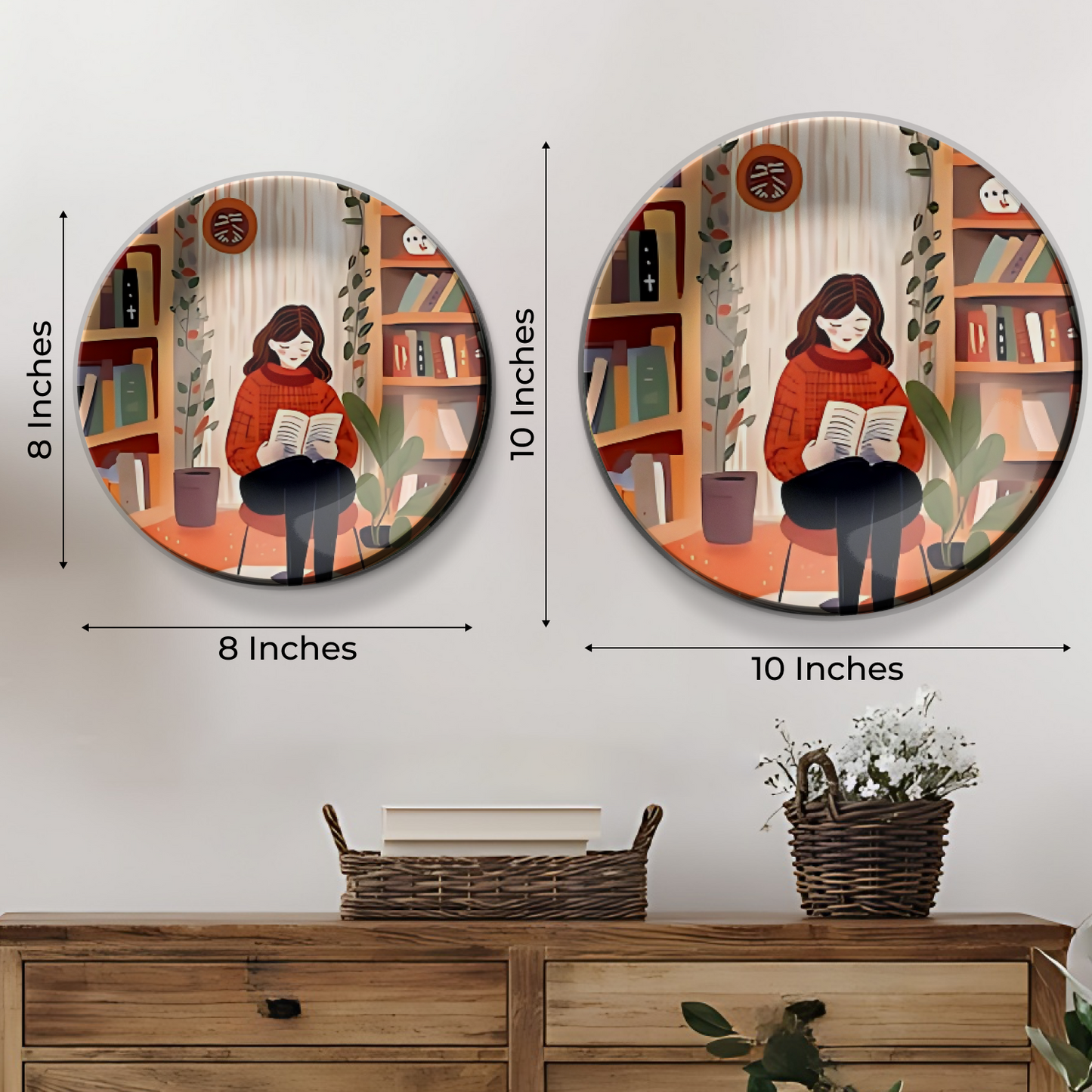 Elegant Set of 3 Women Theme Wall Plates for home Décor