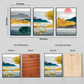 Assorted Landscape Golden Wood Print Wall Art Set of 3
