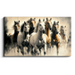 Running Horses Wood Print Wooden Wall Tiles Set