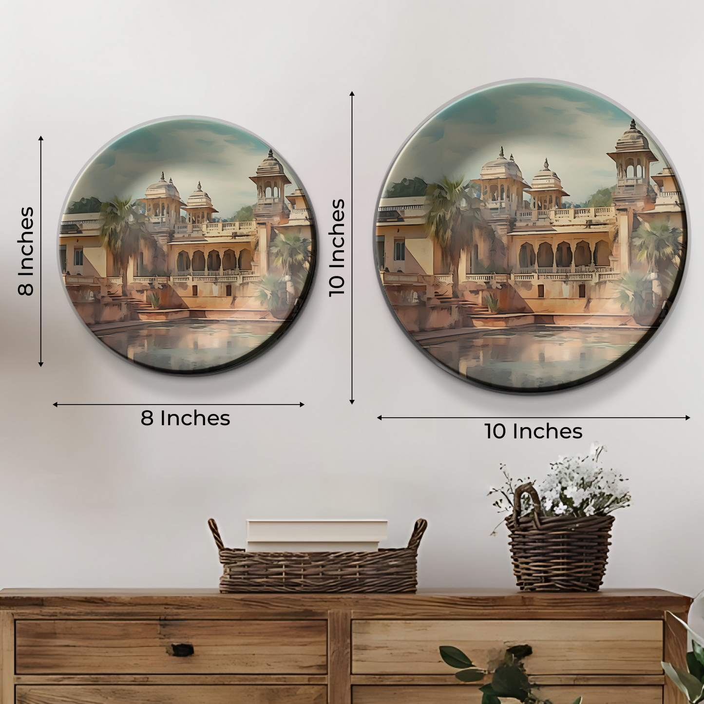 Vintage Maharaja's Palace Ceramic Wall Plate Home Décor