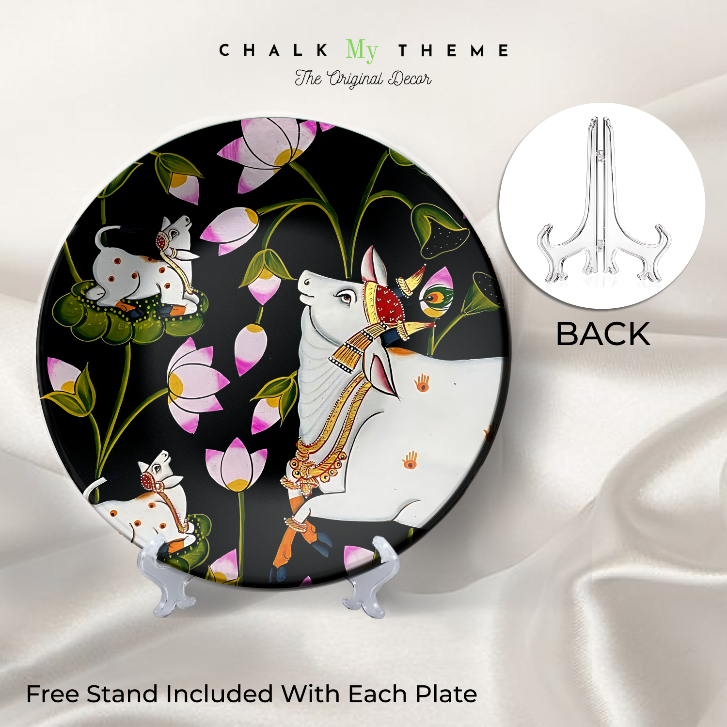 lotus ceramics wall plate painting