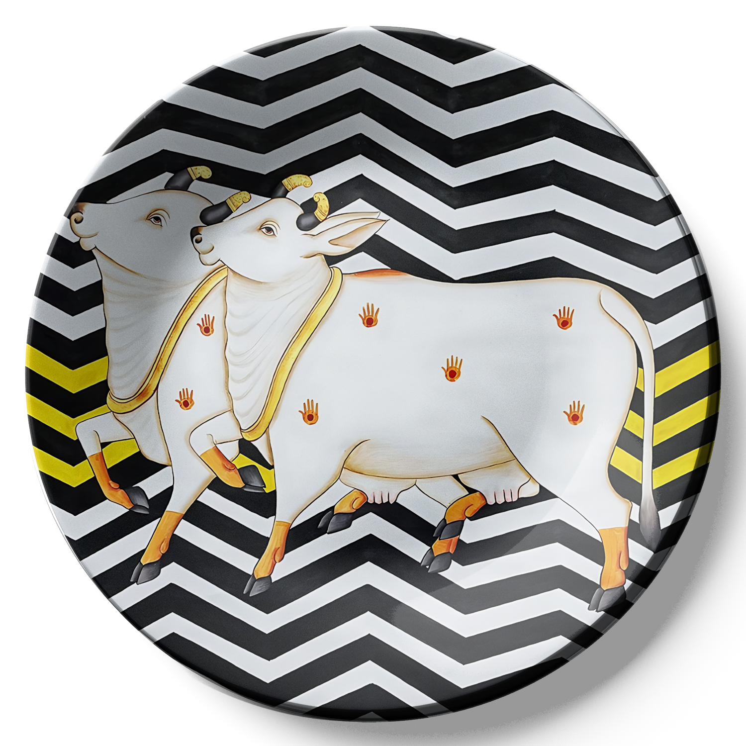 pichwai cow decorative plates for home decor