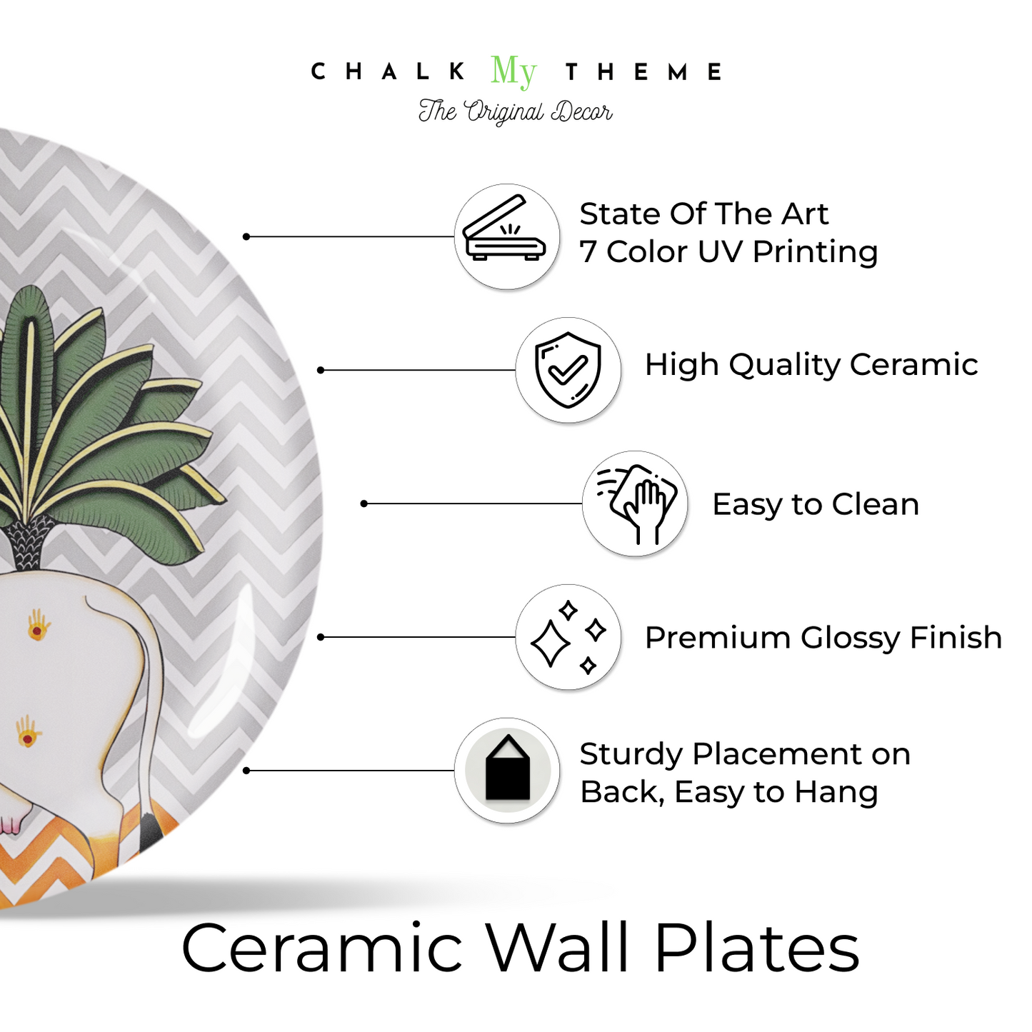 Pair of Sacred Cow Wall Plate Décor Pieces for Symbolic Touch in Modern Interiors