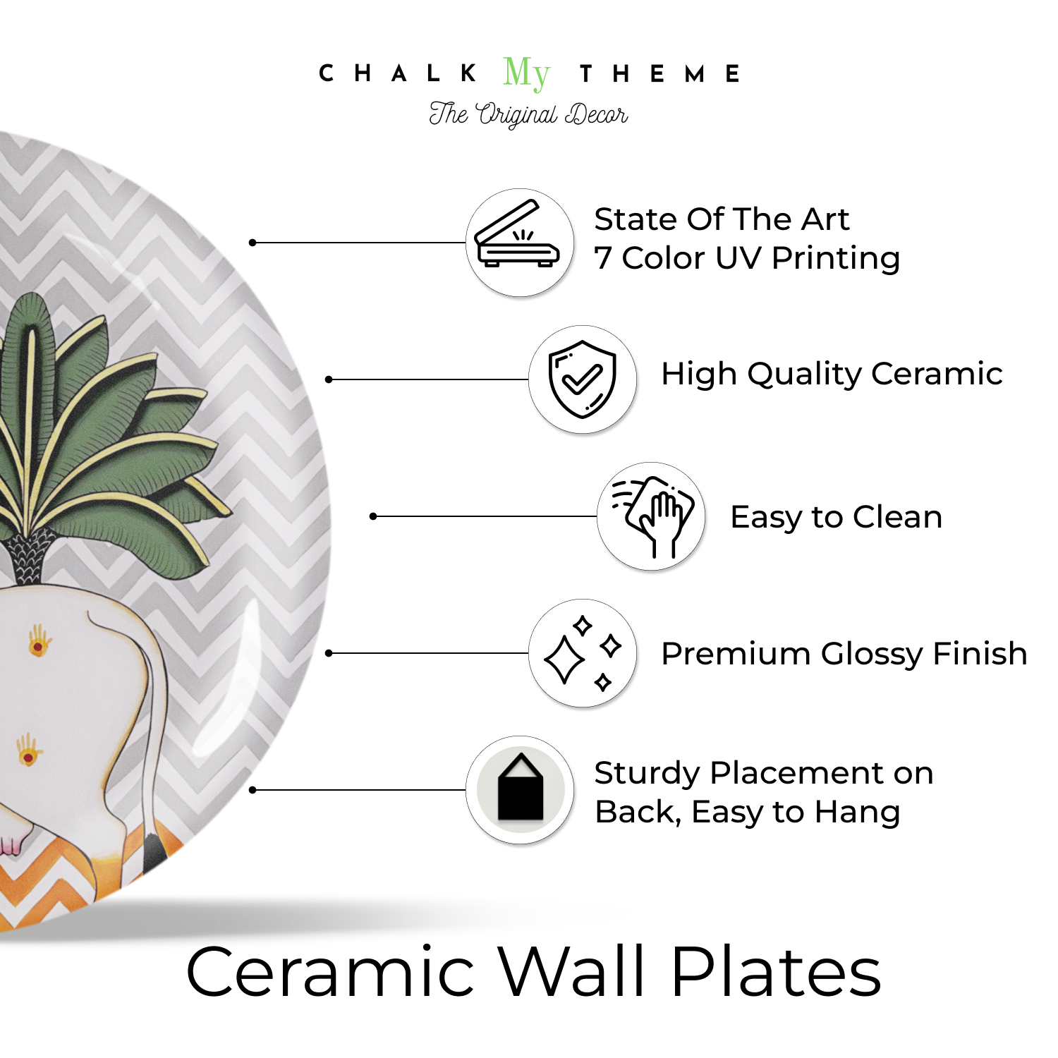 Pair of Sacred Cow Wall Plate Décor Pieces for Symbolic Touch in Modern Interiors