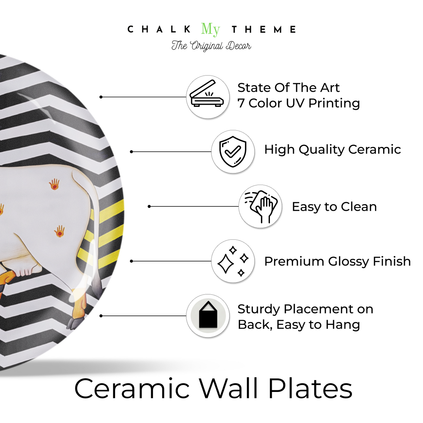 wall plate with pichwai art prints