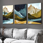 Mountain Night Wood Print Wall Art Set of 3