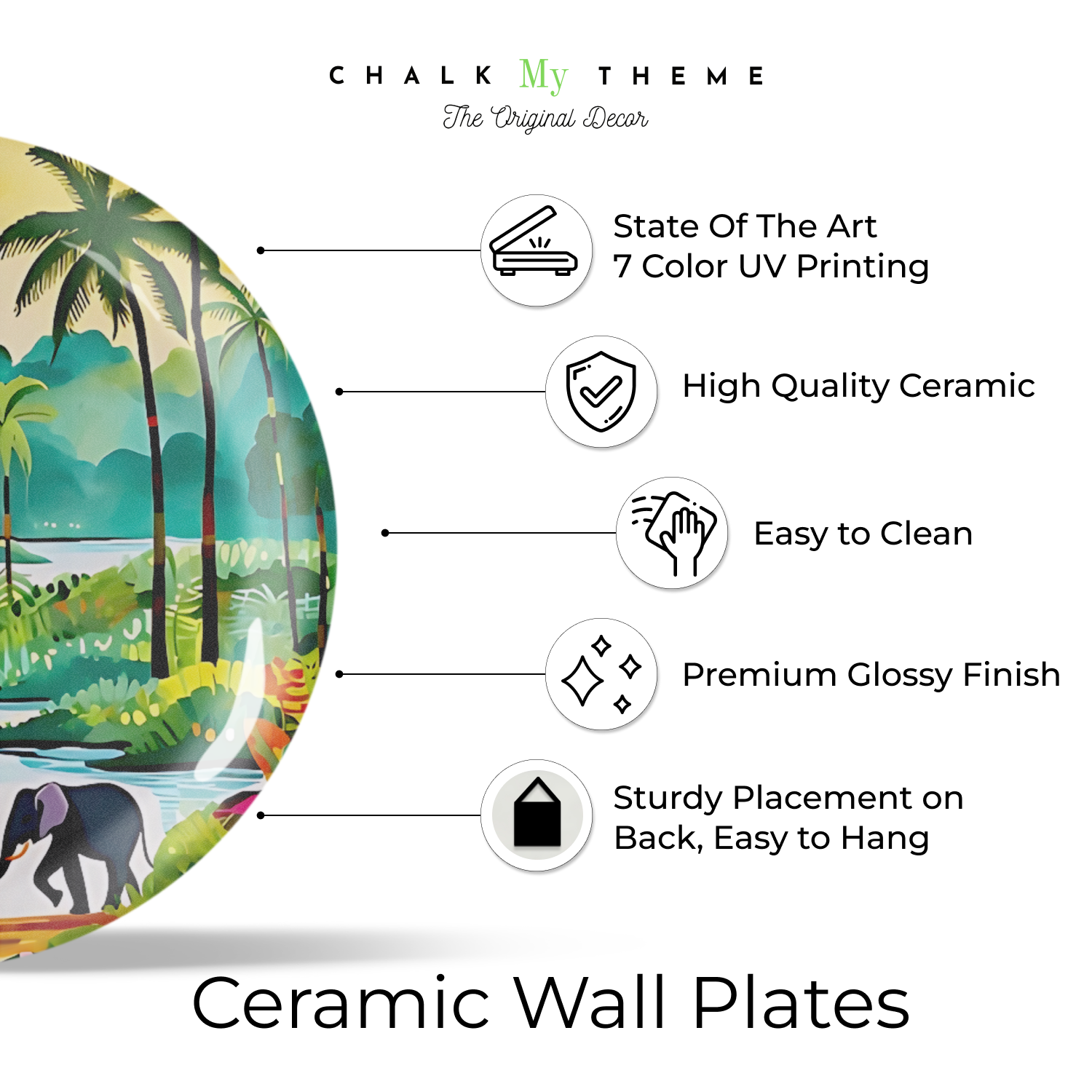 Udawalawe National Park design on wall plate