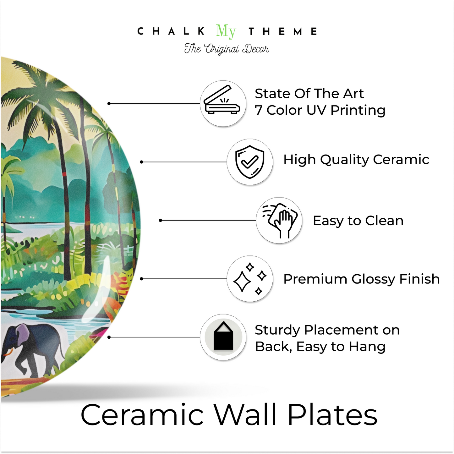 Set of 3 Assorted Theme Wall Plates Décor