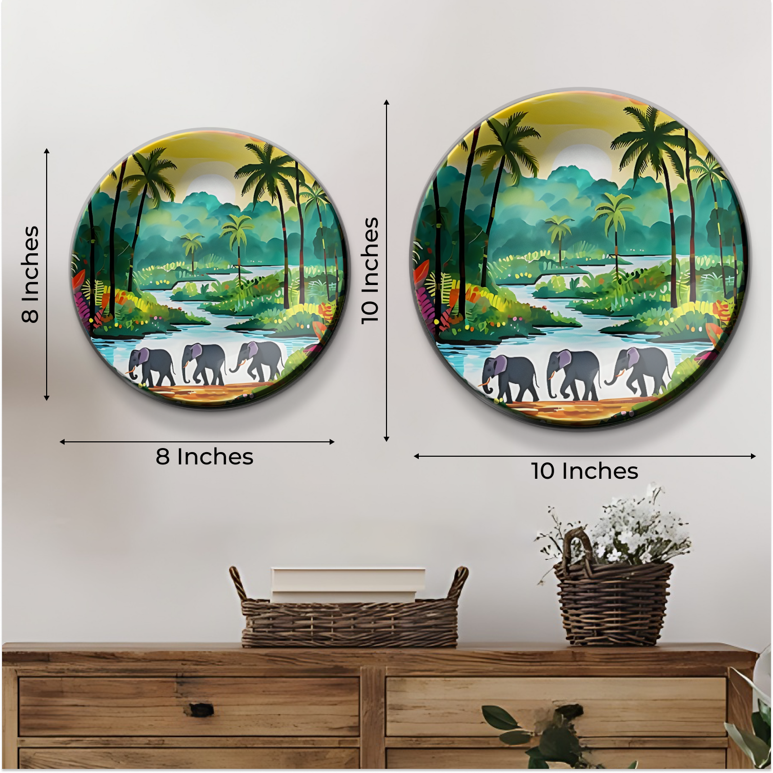 Authentic Set of 3 Assorted Theme Wall Plates Décor Reflecting Multicultural Heritage