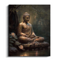 Meditating Buddha Wood Print Wooden Wall Tiles Set