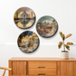 Set of 3 Indian Structure Wall Plates Décor