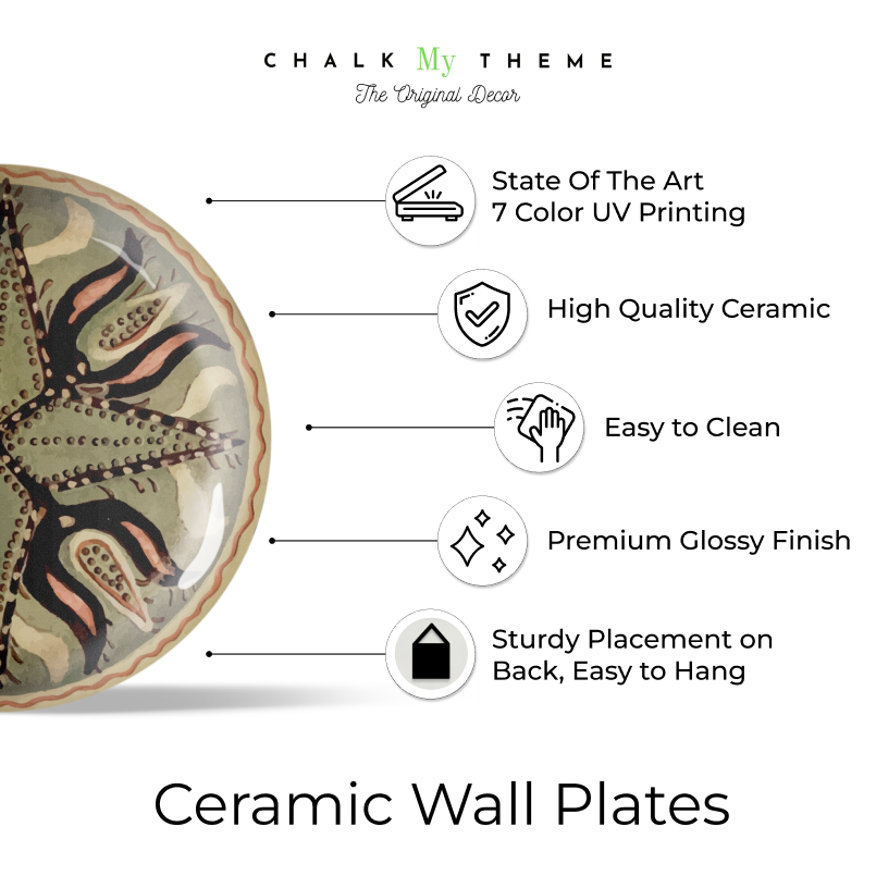 Set of 6 German Dish Art Wall Plates Décor
