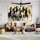 Running Horses Wood Print Wooden Wall Tiles Set