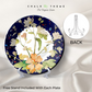 Luxury Blue and Orange Floral Design Ceramic Wall Plates