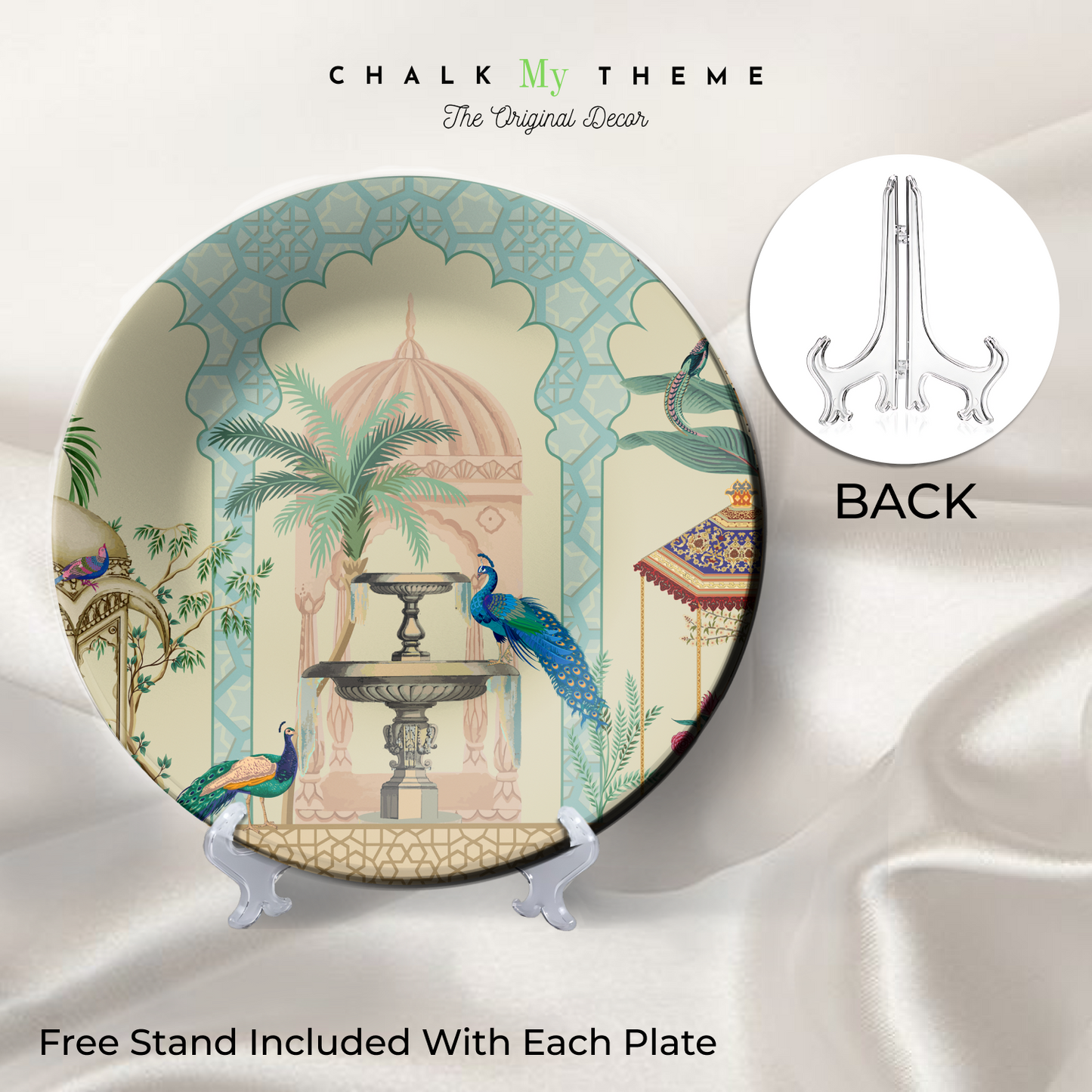 Peacock Couple Ceramic Wall Plate Home Décor